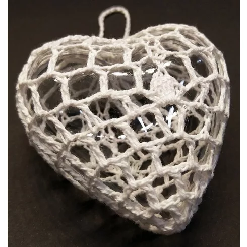 G- Karácsonyfadísz horgolt szív 671521