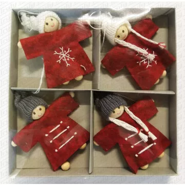 G- Karácsonyi filc baba akasztós 4 darabos 9,5 cm 058152
