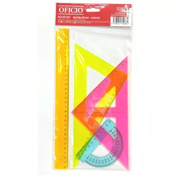 R- Vonalzó szett 4 darabos, színes