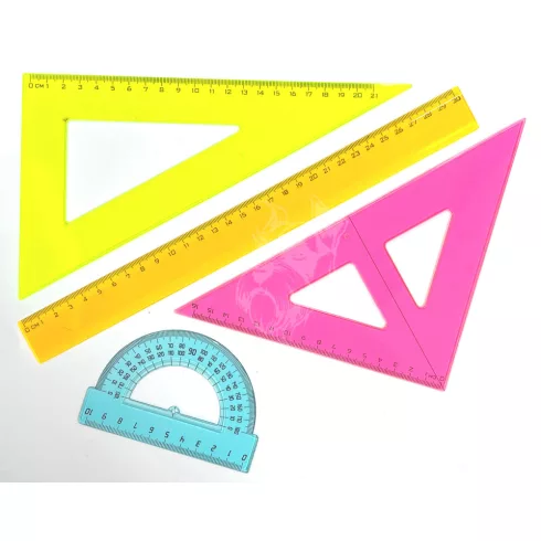 R- Vonalzó szett 4 darabos, színes