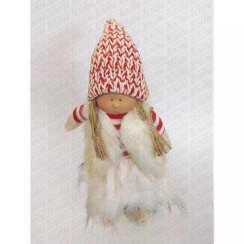 G- Karácsonyi textil lány álló 32cm - 454178