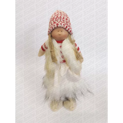 G- Karácsonyi textil lány álló 32cm - 454178