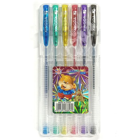 12- Zselés toll 6 darabos csillámos - XD-882-6