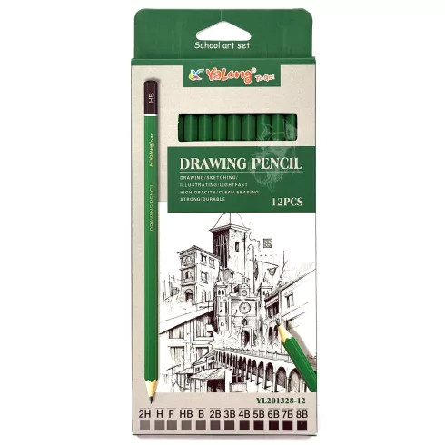 06- Ceruza szett YaLong 8B-2H, 12 darabos - YL201328