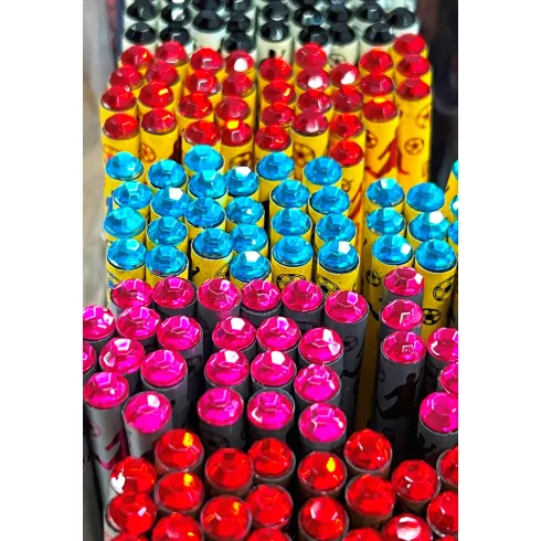 07 - Ceruza Yalong csillámos kövekkel - 3 mintával